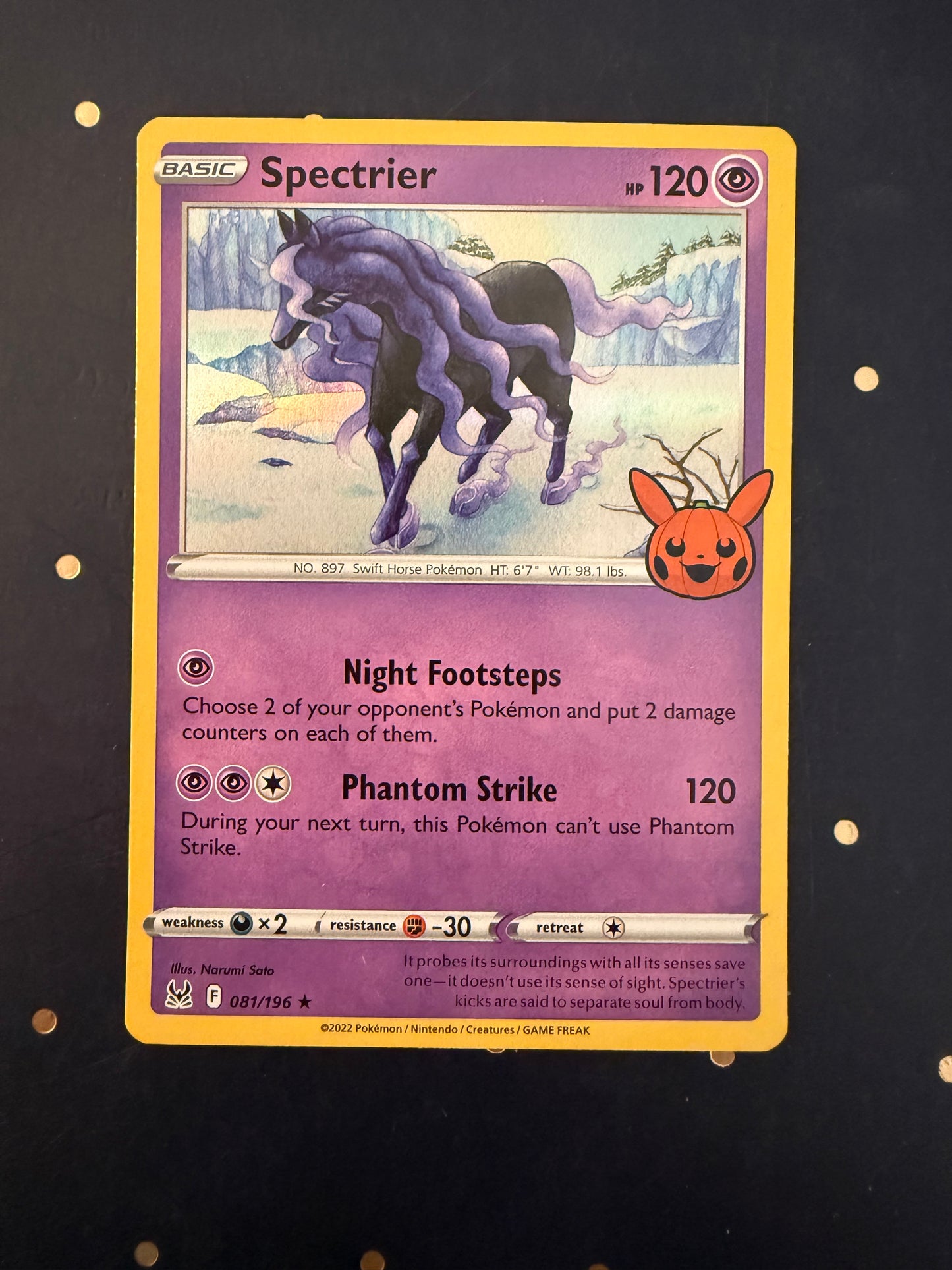 Holo Spectrier Lost Origin Trick or Trade Pokemon Card 081