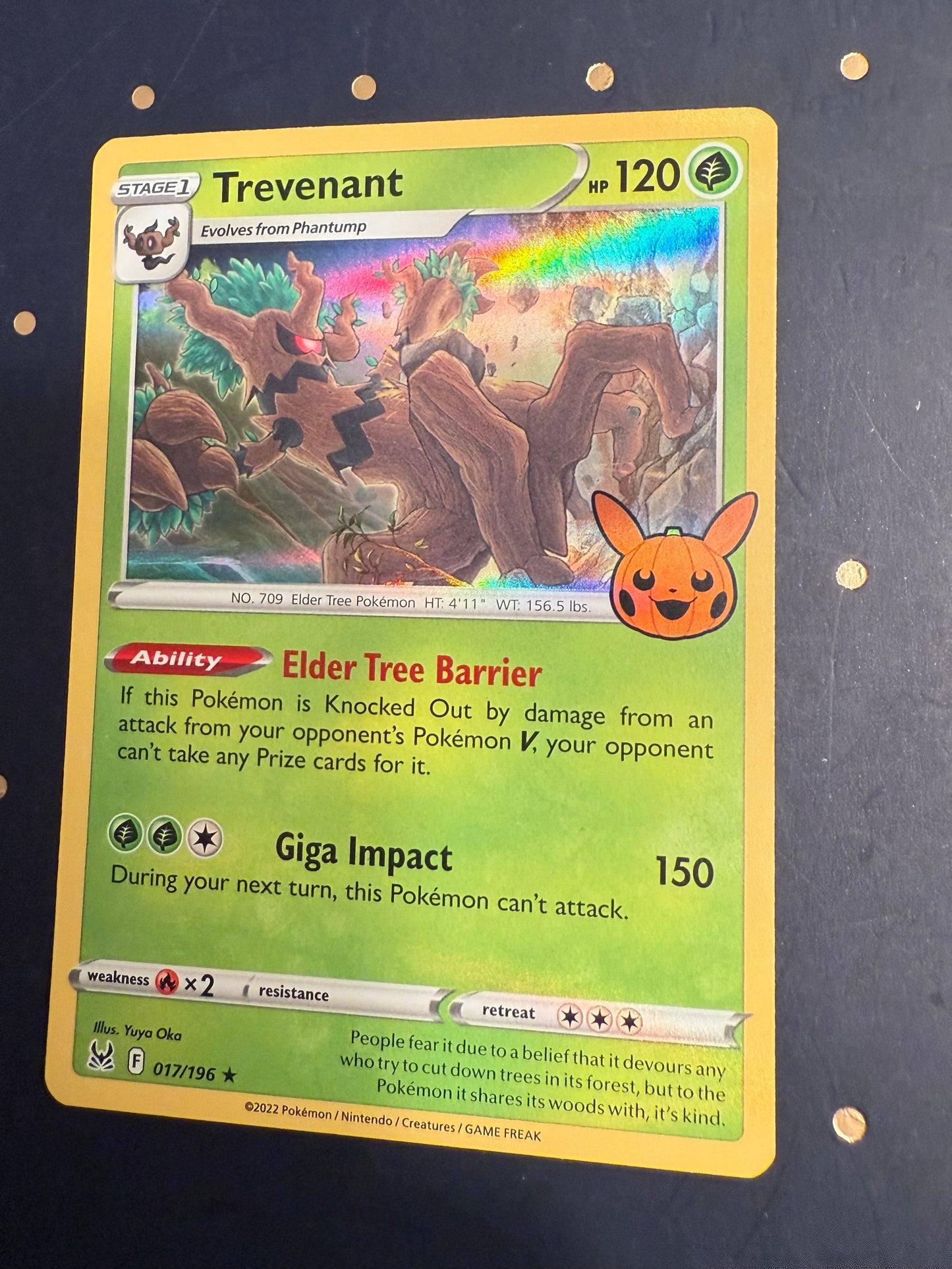 Holo Trevenant Lost Origin Trick or Trade Pokemon Card 017