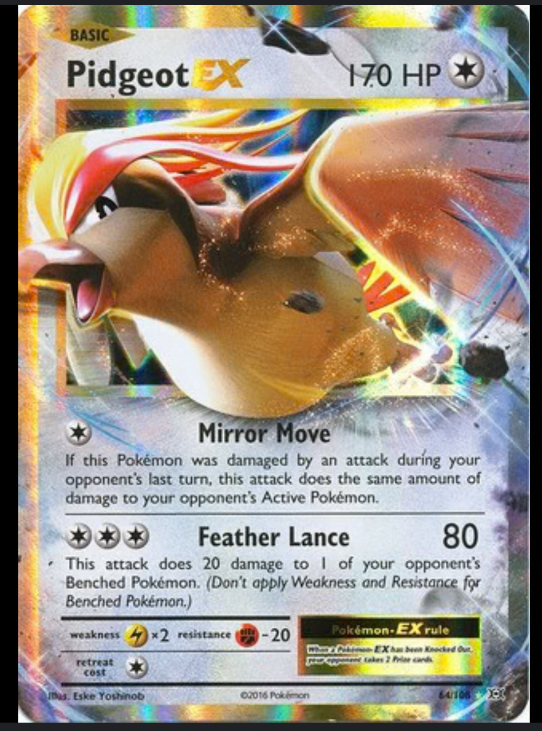 Pidgeot EX evolutions holo 64/108