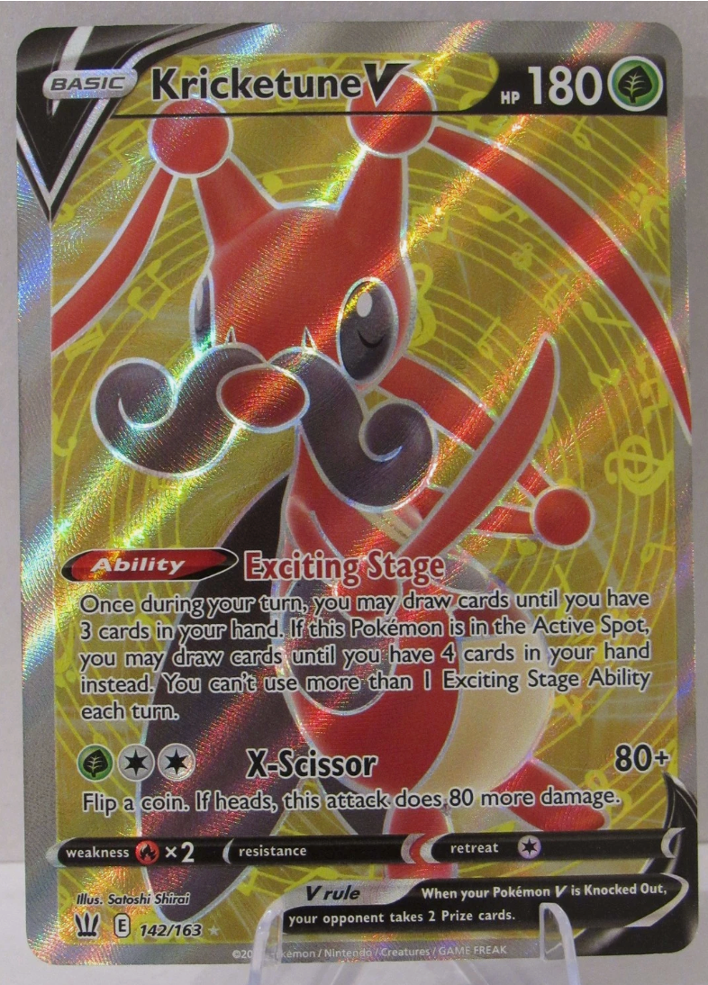 Kricketune V 142 Rare Holo Full Art Battle Styles