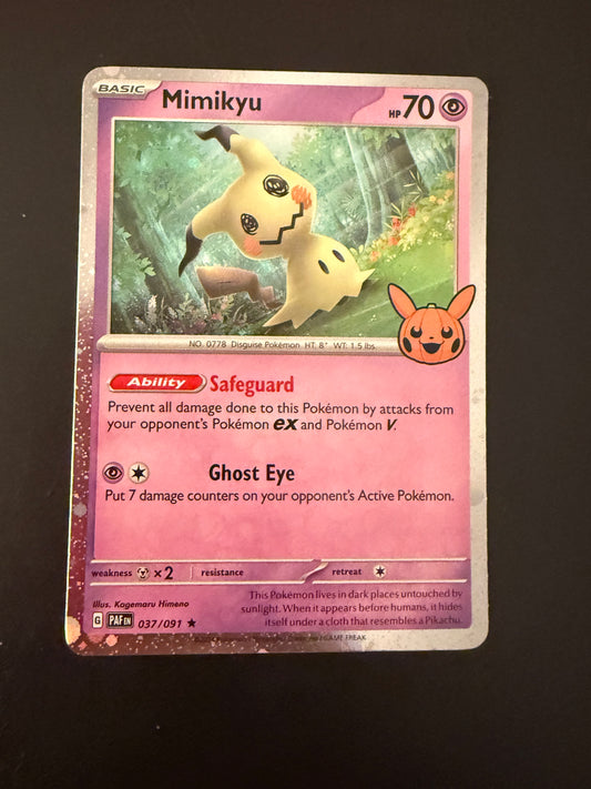 Holo Mimikyu Paldea Evolved Trick or Trade Pokemon Card 37