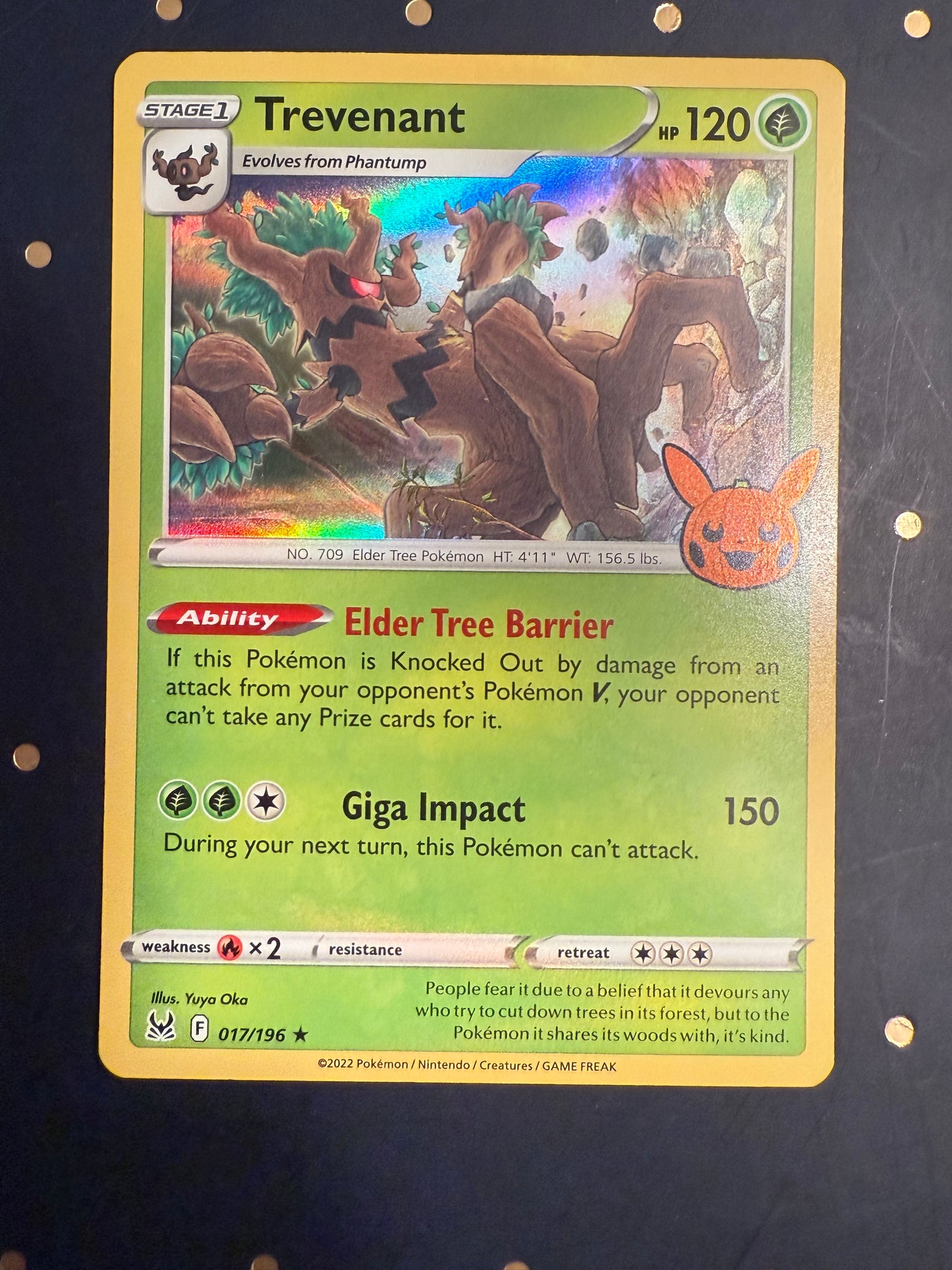 Holo Trevenant Lost Origin Trick or Trade Pokemon Card 017