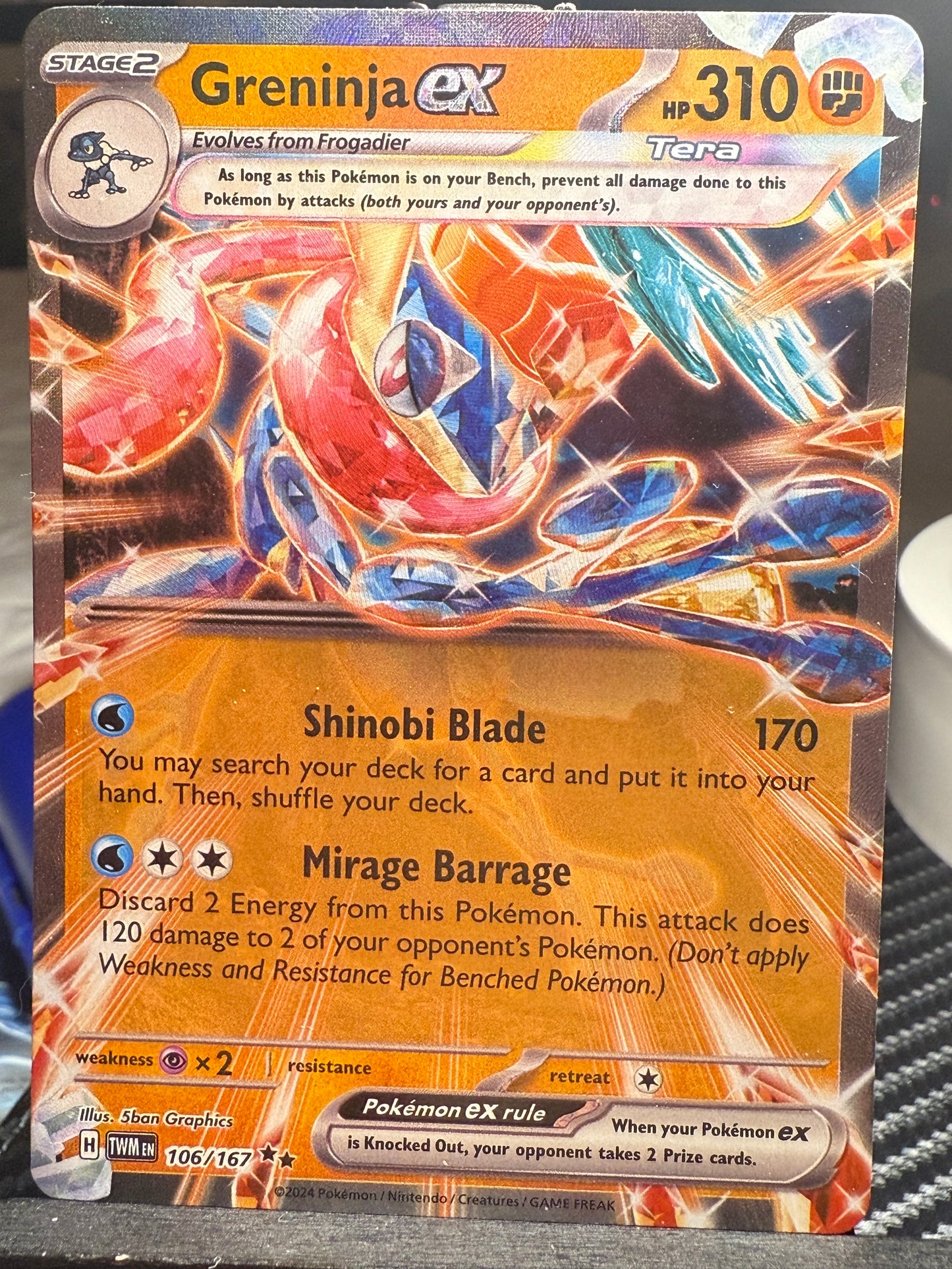 Greninja ex 106/167 - Twilight Masquerade - Pokemon TCG - Double Rare