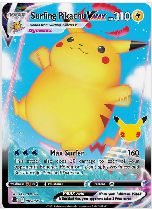 Surfing Pikachu VMAX 009/025 Holo Ultra Rare Celebrations LP