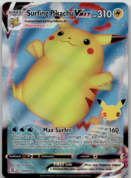 Surfing Pikachu VMAX 009/025 Holo Ultra Rare Celebrations LP