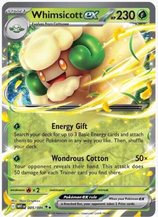Whimsicott EX White Flare 005 Double Rare