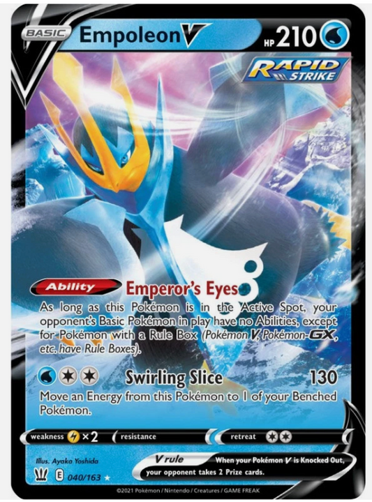 Empoleon V 040/163 Full Art Ultra Rare - 2021 Pokemon Battle Styles NM