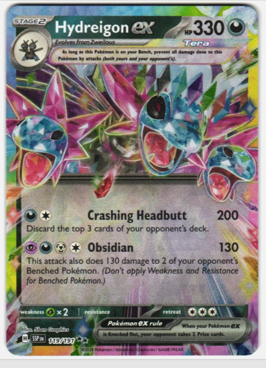 Hydreigon ex 119/191 Double Rare Pokemon Surging Sparks SV8 NM
