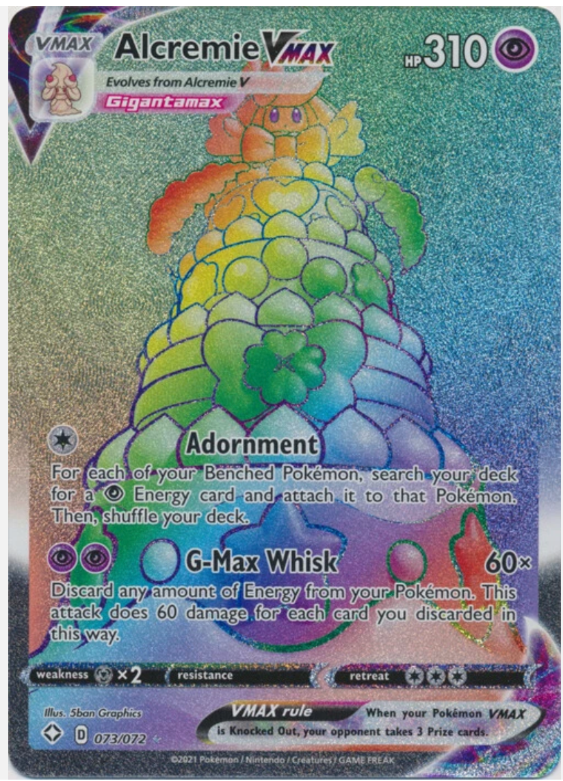 Alcremie VMAX (Hyper Rare) - 073/072 Ultra Rare Shining Fates Pokemon TCG NM