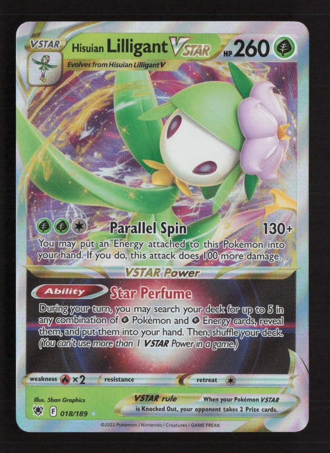 Hisuian Lilligant VSTAR 018/189 Astral Radiance Ultra Rare Holo Pokemon Card NM
