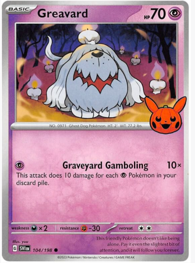 Holo Houndstone Scarlet and Violet Trick or Trade Pokemon Card 106