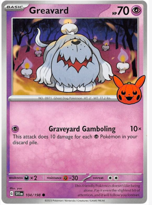 Holo Houndstone Scarlet and Violet Trick or Trade Pokemon Card 106