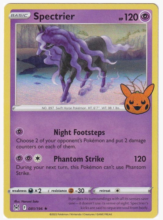 Holo Spectrier Lost Origin Trick or Trade Pokemon Card 081