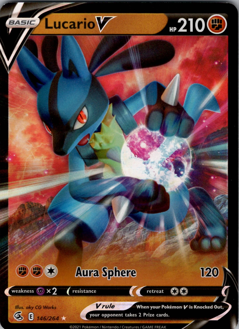 Lucario V 146/264 - SWSH08: Fusion Strike Ultra Rare Holo NM