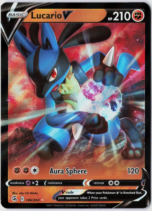 Lucario V 146/264 - SWSH08: Fusion Strike Ultra Rare Holo NM