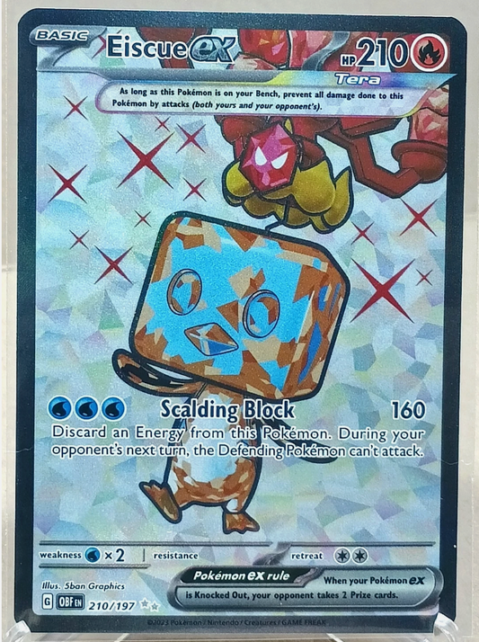 Sv03: Obsidian Flames - Eiscue Ex Ultra Rare Holo 210/197 Pokemon TCG
